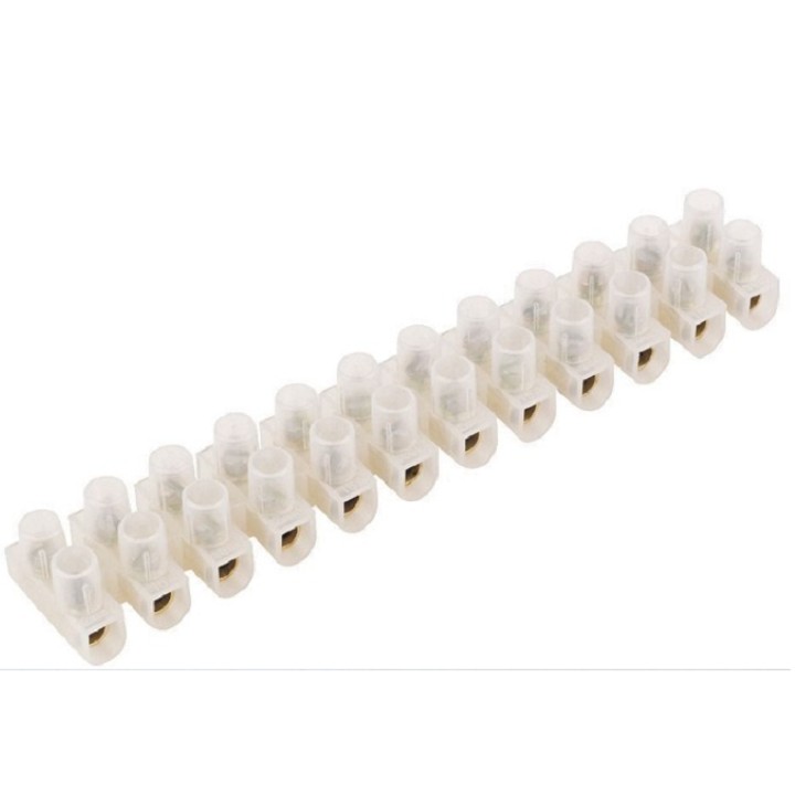 Domino nhựa trắng đấu nối dây điện từ 3A đến 60A - Bịch 10 cây