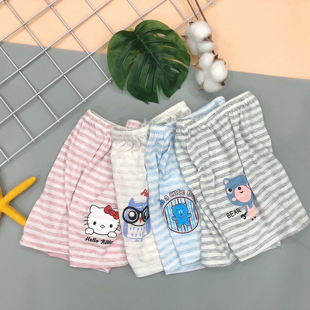 Bộ Cộc Tay Cúc Giữa Noubaby Chất Cotton Loang Kẻ Cho Bé Trai Bé Gái - Quần Áo Trẻ Em - Quần Áo Sơ Sinh Từ 4kg Đến 15kg