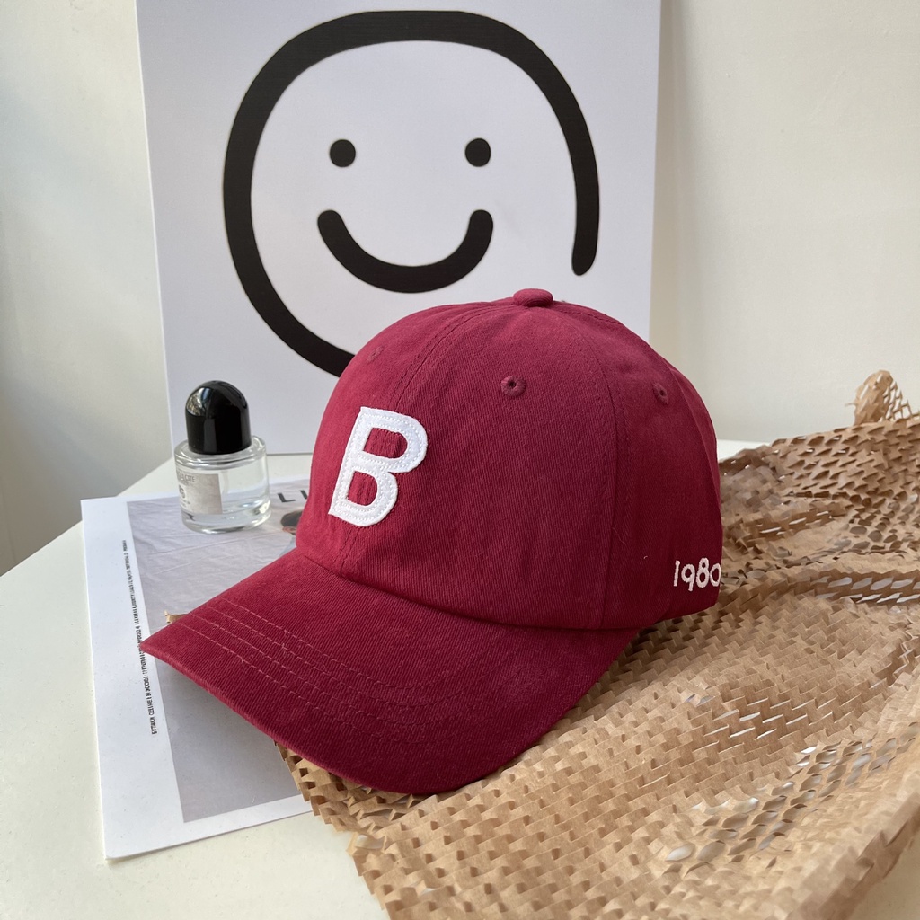 First Love Mũ Lưỡi Trai Chống Nắng Phiên Bản Hàn Quốc Thường Ngày Màu Trắng Xanh Dương Trắng In Chữ B Cho Nữ Dễ Phối Đồ