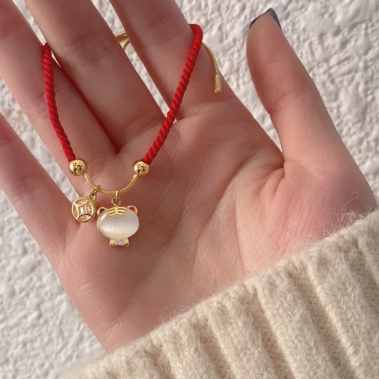 Vòng Tay Dây Đỏ S925 Màu Đỏ May Mắn Cho Nữ Sinh Màu Sắc