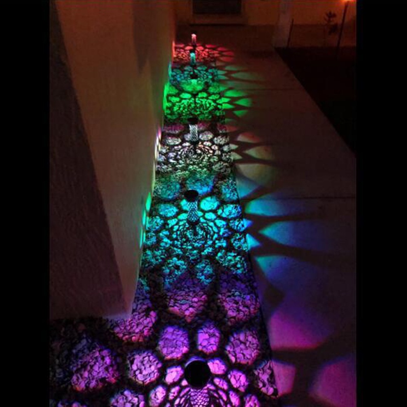 1/2/4 Đèn Led Nhiều Màu Sắc Chống Thấm Nước Chiếu Sáng Sân Vườn