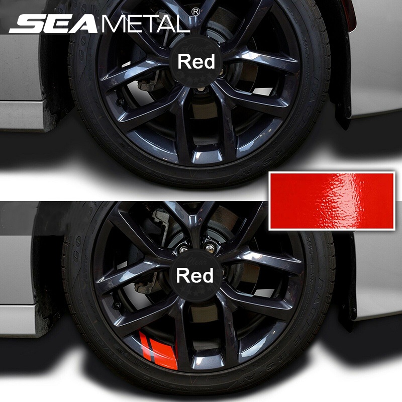 Set 6 miếng dán decal phản quang SEAMETAL cảnh báo trang trí 16-21inch dành cho vành bánh xe hơi