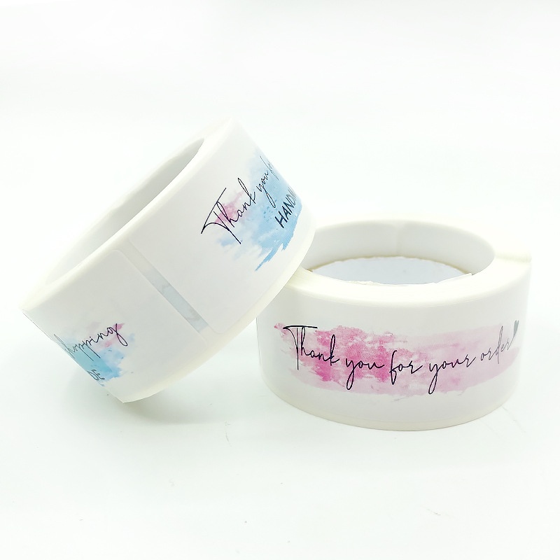 Cuộn 125 tag thank you for shopping, thank you for your order, Tag cảm ơn, sticker thank you, tem cảm ơn