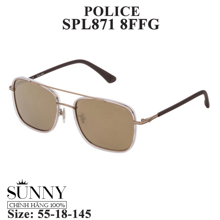 Kính mát chính hãng Police SPL871 màu sắc thời trang, thiết kế dễ đeo bảo vệ mắt