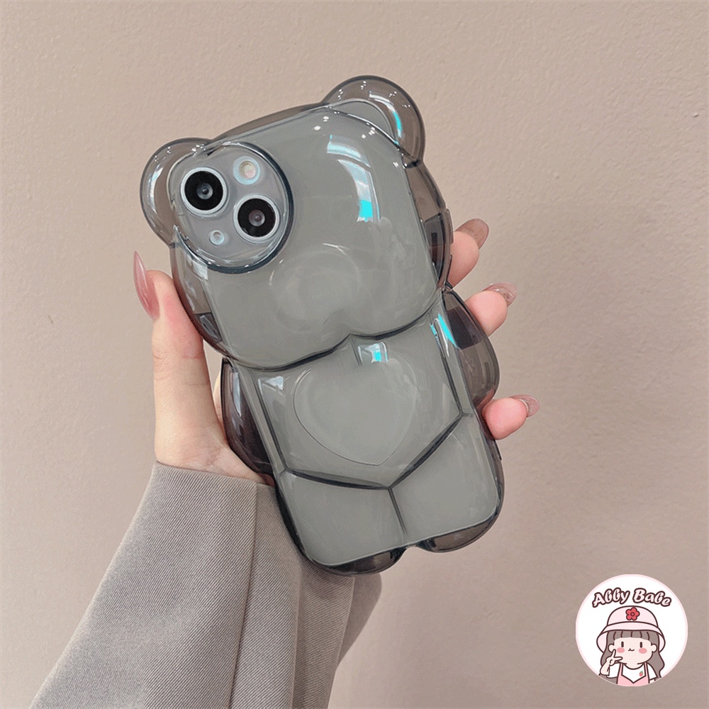 Ốp Điện Thoại TPU Dẻo Trong Suốt Hình Gấu 3D Chống Mồ Hôi Cho Iphone 11 7Plus 13 12 11 Pro Max X XS 12 13 XR