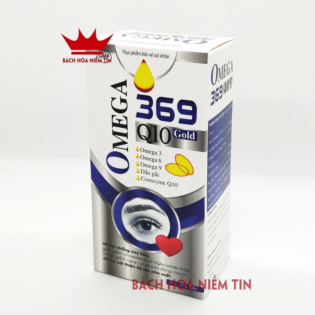 Viên dầu cá Omega 369 Q10 Gold Bổ não, sáng mắt, khỏe mạnh tim mạch, tăng cường trí nhớ - Hộp 100v