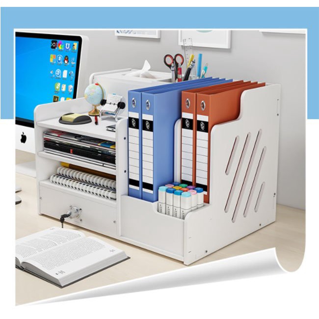 [ Hỏa tốc] Kệ Sách Văn Phòng Bằng Nhựa Trắng Chống Mối Mọt Cho Chị Em Công Sở