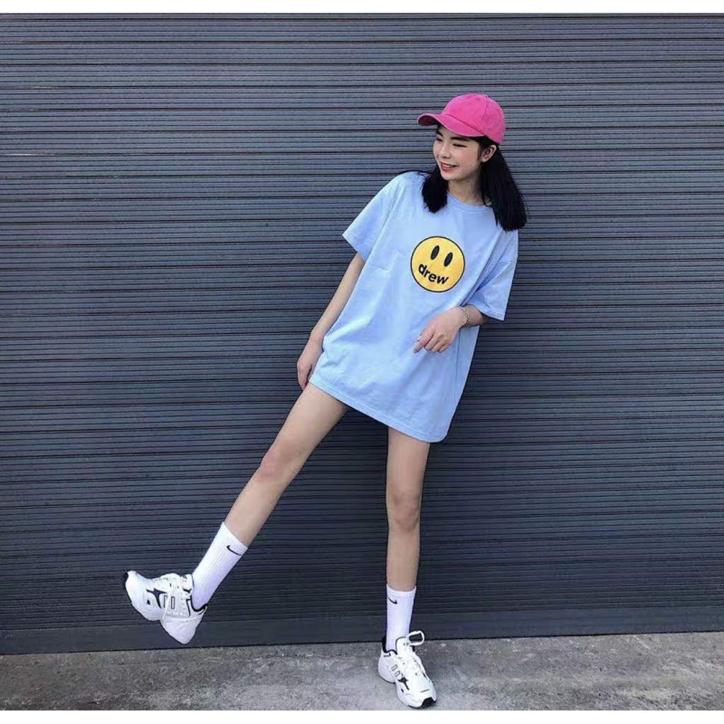 Áo thun form rộng tay lỡ- MẶT CƯỜI DREW - Style UNISEX (ẢNH CHỤP THẬT 100%) -- [ Xưởng Sỉ Supo ]