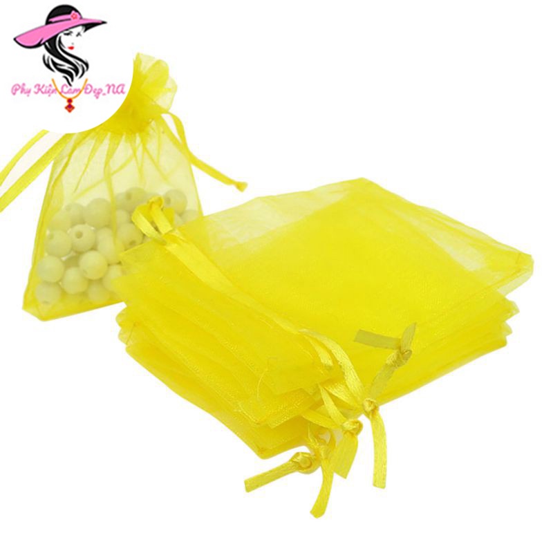 Túi vải voan có dây rút đựng quà, mỹ phẩm, trang sức size 7 x 9 cm