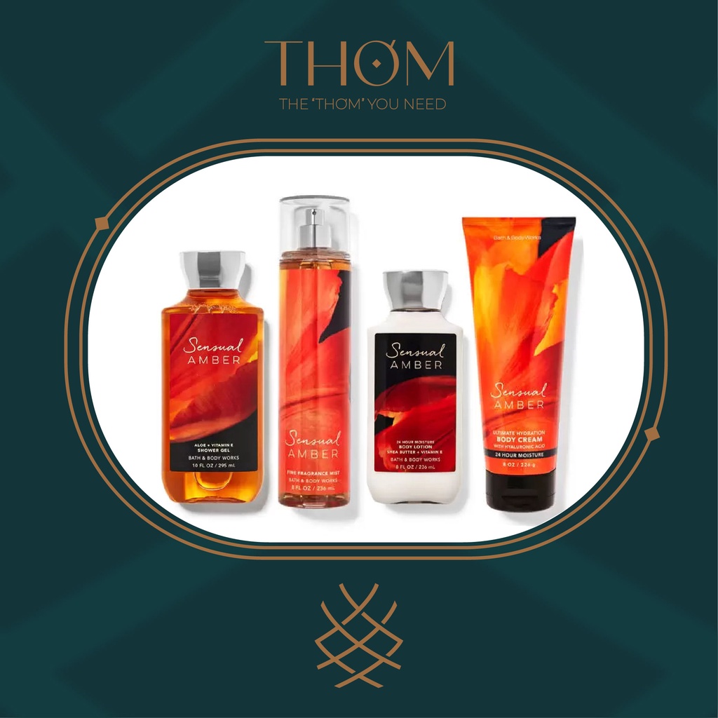 SENSUAL AMBER | Sản Phẩm Tắm Dưỡng Xịt Thơm Toàn Thân Bath & Body Works Body Mist Lotion Shower Gel