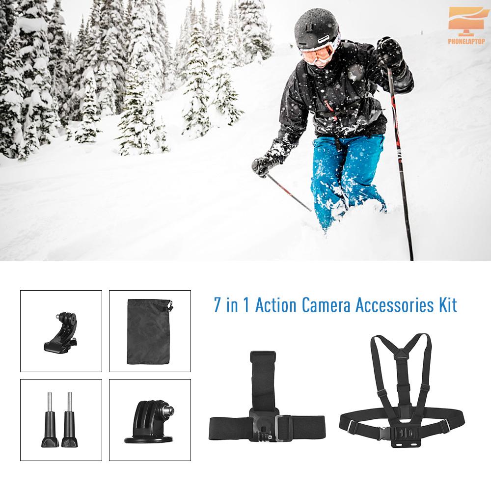 Andoer 7 In 1 Outdoor Sports Action Camera Accessories Mount Kit for GoPro 7 Hero 6/5 Xiaomi Yi SJCAM AKASO EK7000 Brave 4 CAMPARK DBPOWER Sport Cameras