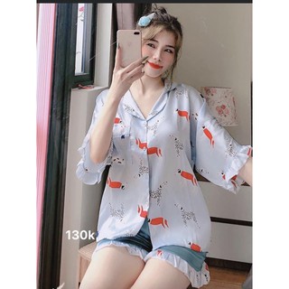 Đồ Bộ Pizama Đùi Lụa Cánh Tiên