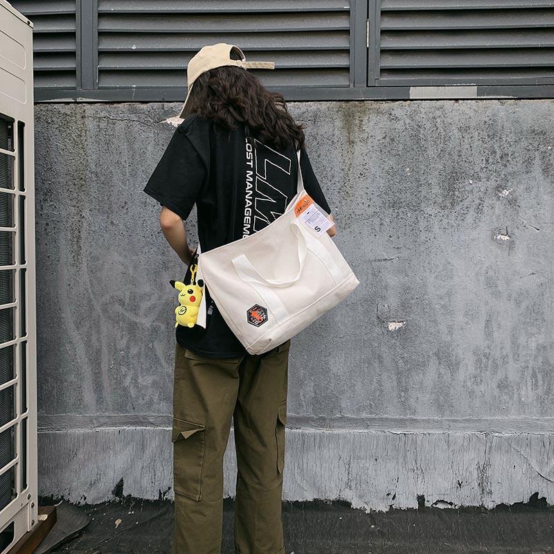 Túi Xách Đeo Vai Vải Bạt Thời Trang Đường Phố Hàn Quốc Dành Cho Nam Nữ