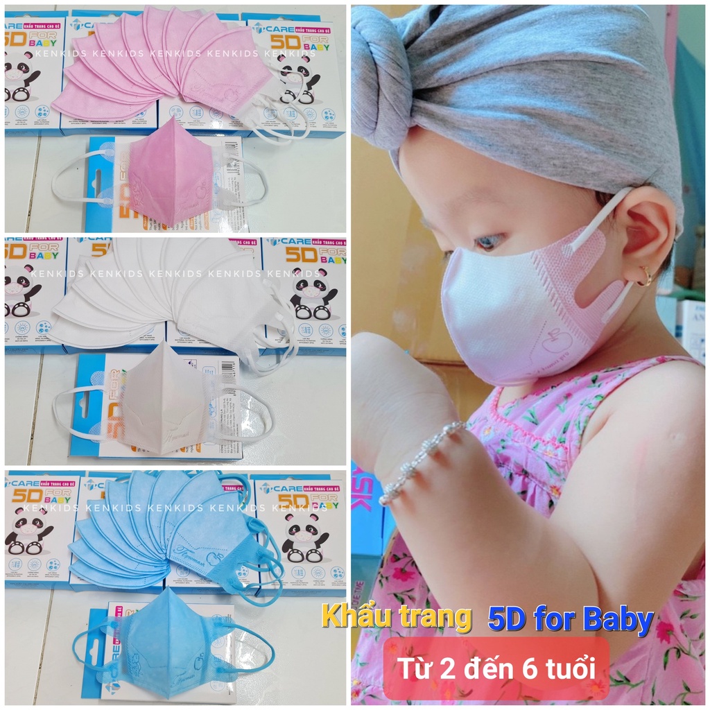 COMBO 5 Hộp 50 khẩu trang 5D Baby cho bé từ 2-6 tuổi - TRỊNH TRUNG (NAM ANH)