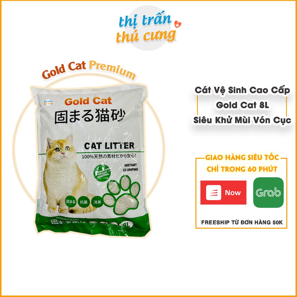 Cát vệ sinh cho mèo Gold Cat 8L siêu khử mùi vón cục | Cát Nhật Cao Cấp