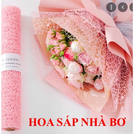 Cuộn giấy lưới nhện gói hoa 50x5 đủ màu đẹp xinh dày dặn form chuẩn bó hoa handmade - Hoa Sáp Nhà Bơ