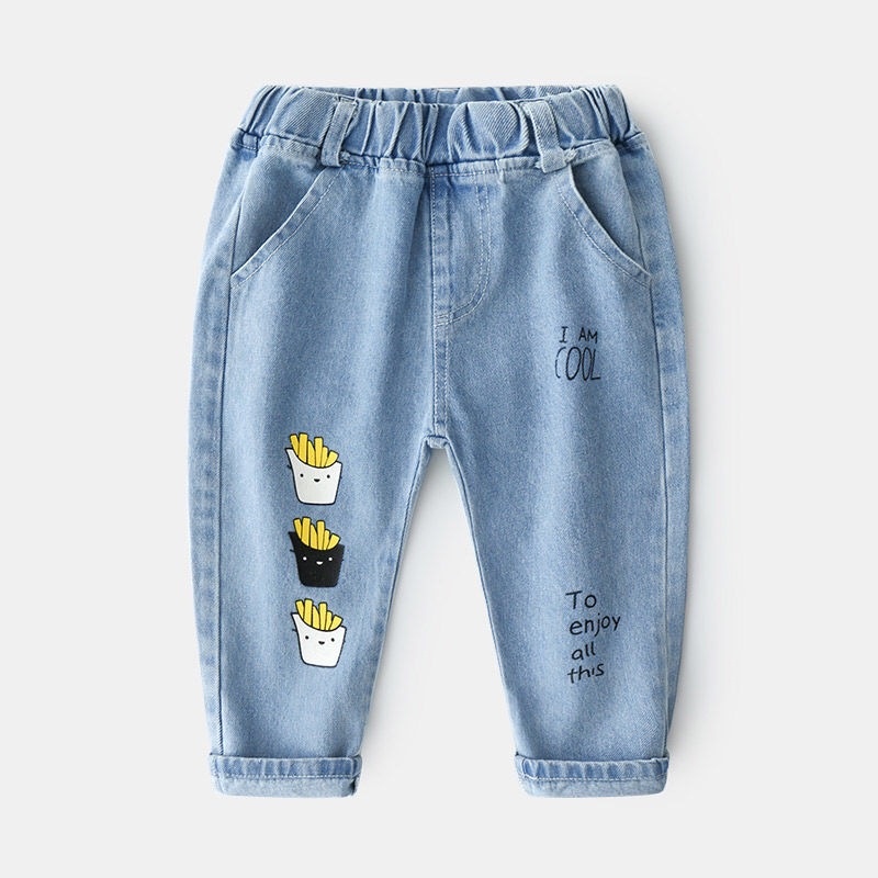 Quần Jeans Dài Thời Trang Dành Cho Bé Trai Gái 2-8 Tuổi