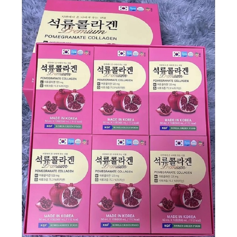 Nước Ép Collagen Lựu KGF Hàn Quốc, Hộp 60 Gói * 50ml, Giúp Làm Đẹp Da, Ngừa Lão Hóa, Thanh Nhiệt Cơ Thể