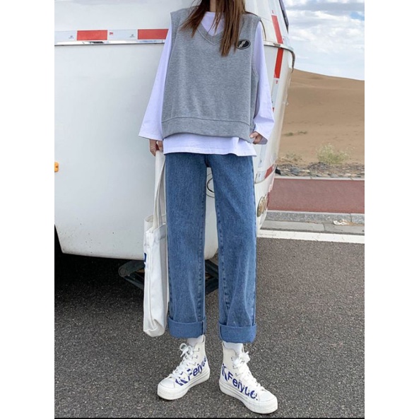 Quần jean baggy bigsize unisex thời trang nam nữ 40kg - 100kg