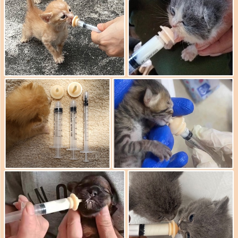 Dụng Cụ Con Bú, Núm Ti Giả Chuyên Dùng Dành Cho Mèo Chó Sơ Sinh,Tặng Ống Tiêm 5ml