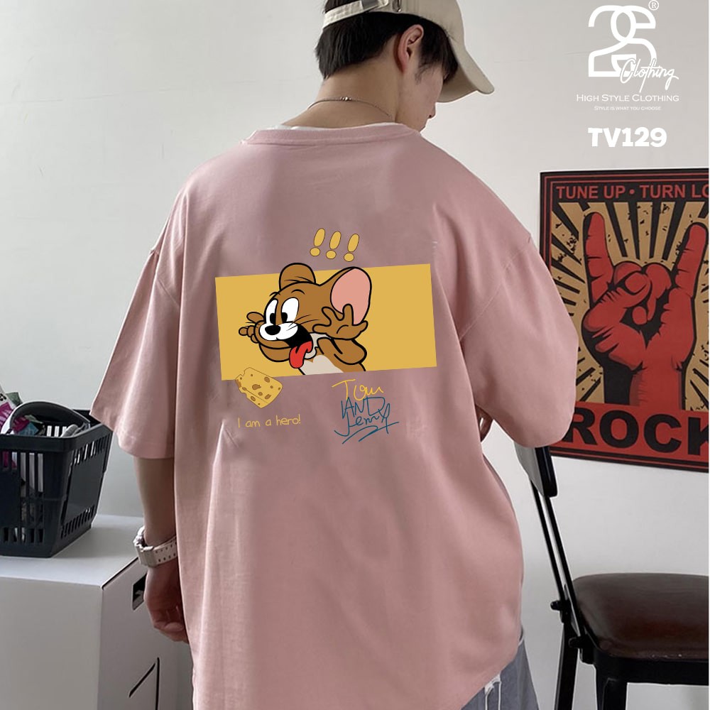 Áo Phom Rộng 2s Clothing Áo Thun Nữ Nam Form Rộng Unisex Basic Streetstyle Nam Nữ Cotton Oversize In Chuột Jerry TV129 | BigBuy360 - bigbuy360.vn