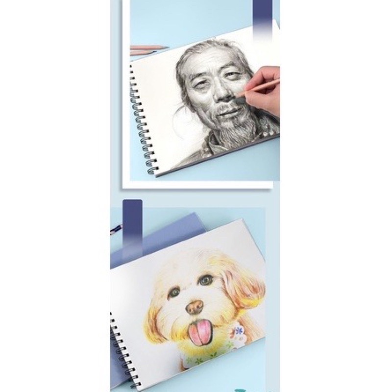Sổ vẽ chì phác thảo Sketchbook Sổ giấy vẽ gáy lò xo Totoro Doraemon Cỏ Cây Hoa Lá