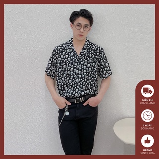 Sơ mi cổ vest họa tiết sang trọng, cuban shirt chất lụa mát - SM391