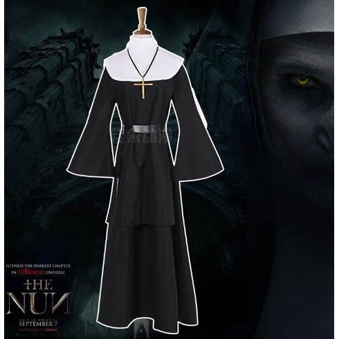 Bộ đồ cosplay sơ Valak hóa trang Halloween đủ phụ kiện đi kèm