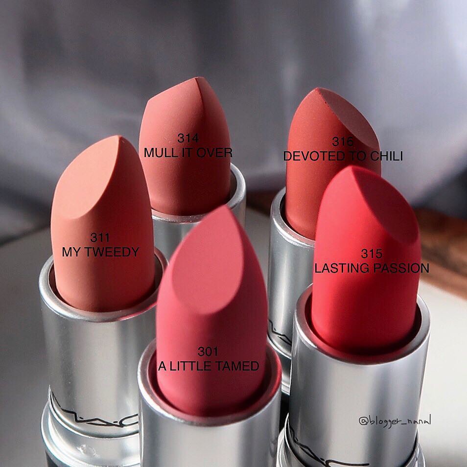 Son Mac Powder kiss lipstick fullsize 3g, Marrakesh mere, Devoted to chili, mull it over- Có hóa đơn