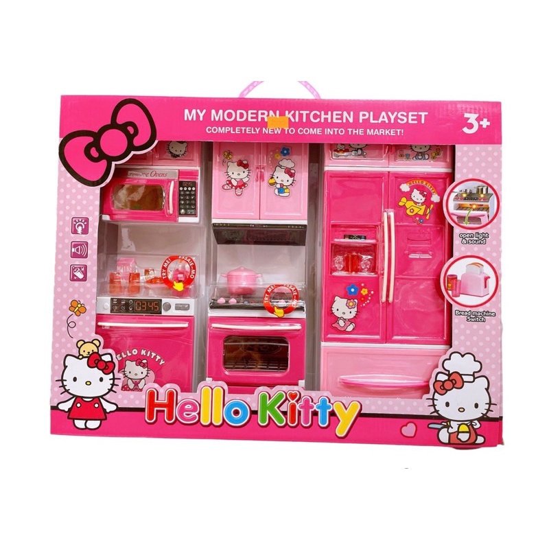 Đồ chơi phòng bếp hellokitty dùng pin- tủ bếp hellokitty