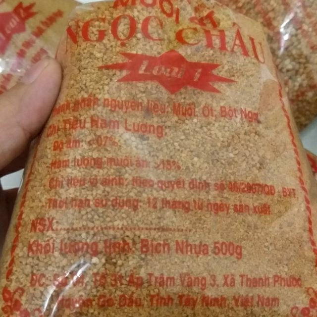 Muối ớt tây ninh ngọc châu loại 1- bao thơm - bao ngon - bao mịn[0.5/1kg]