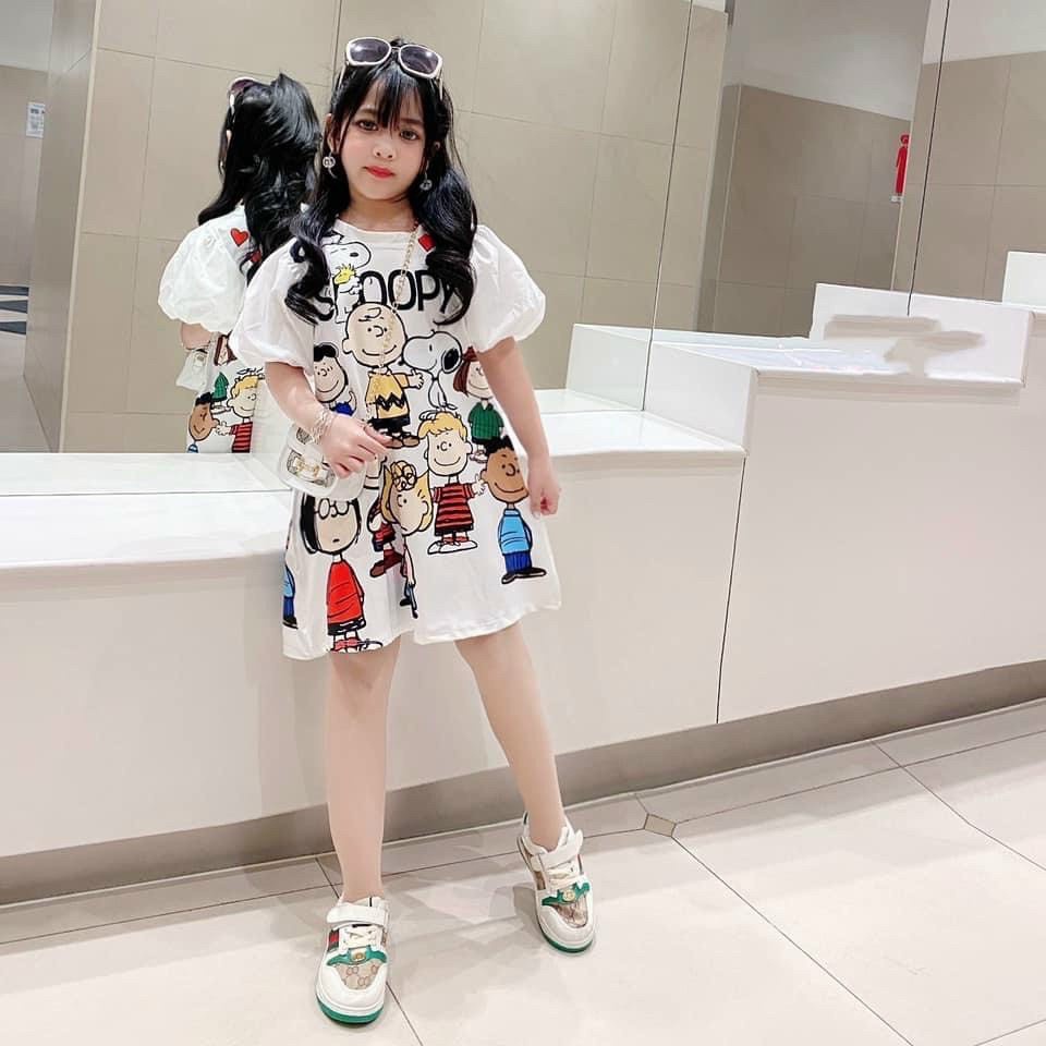Váy chất bột xu 3D hoạt hình ngộ nghĩnh tay bồng xinh nhiều mầu 8-35kg