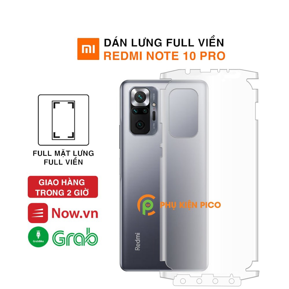 Dán lưng Redmi Note 10 Pro full mặt lưng và viền trong suốt PPF tự phục hồi vết xước - Dán dẻo Xiaomi Redmi Note 10 Pro