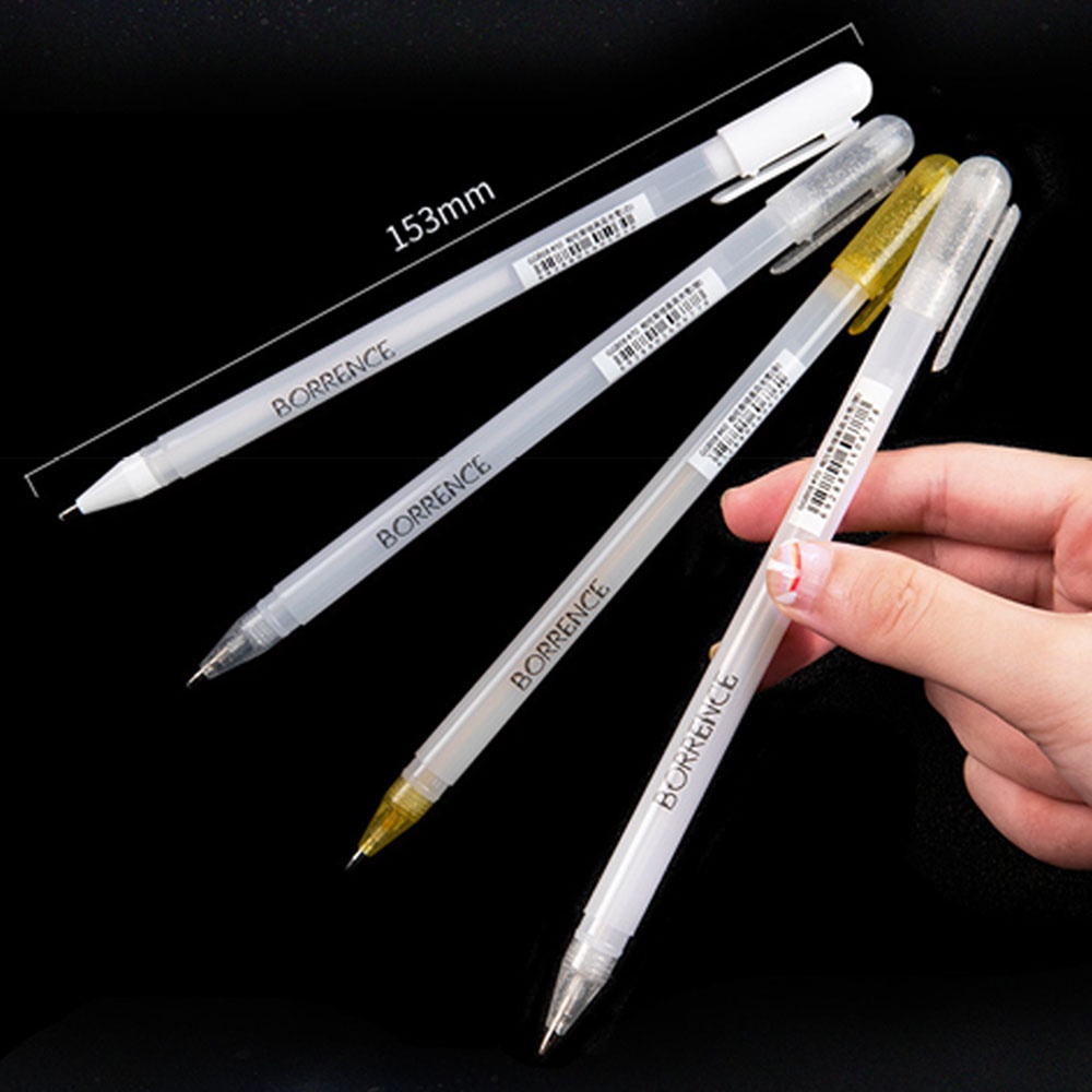 KMIME Bút Mực Gel Trắng Ngòi Mảnh 0.8mm Màu Đen Dành Cho Họa Sĩ Vẽ Phác Thảo