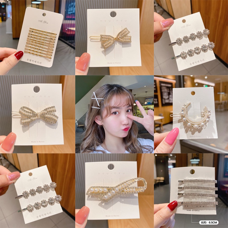 Kẹp tóc đính đá thời trang Hàn Quốc dành cho nữ 2021 mới