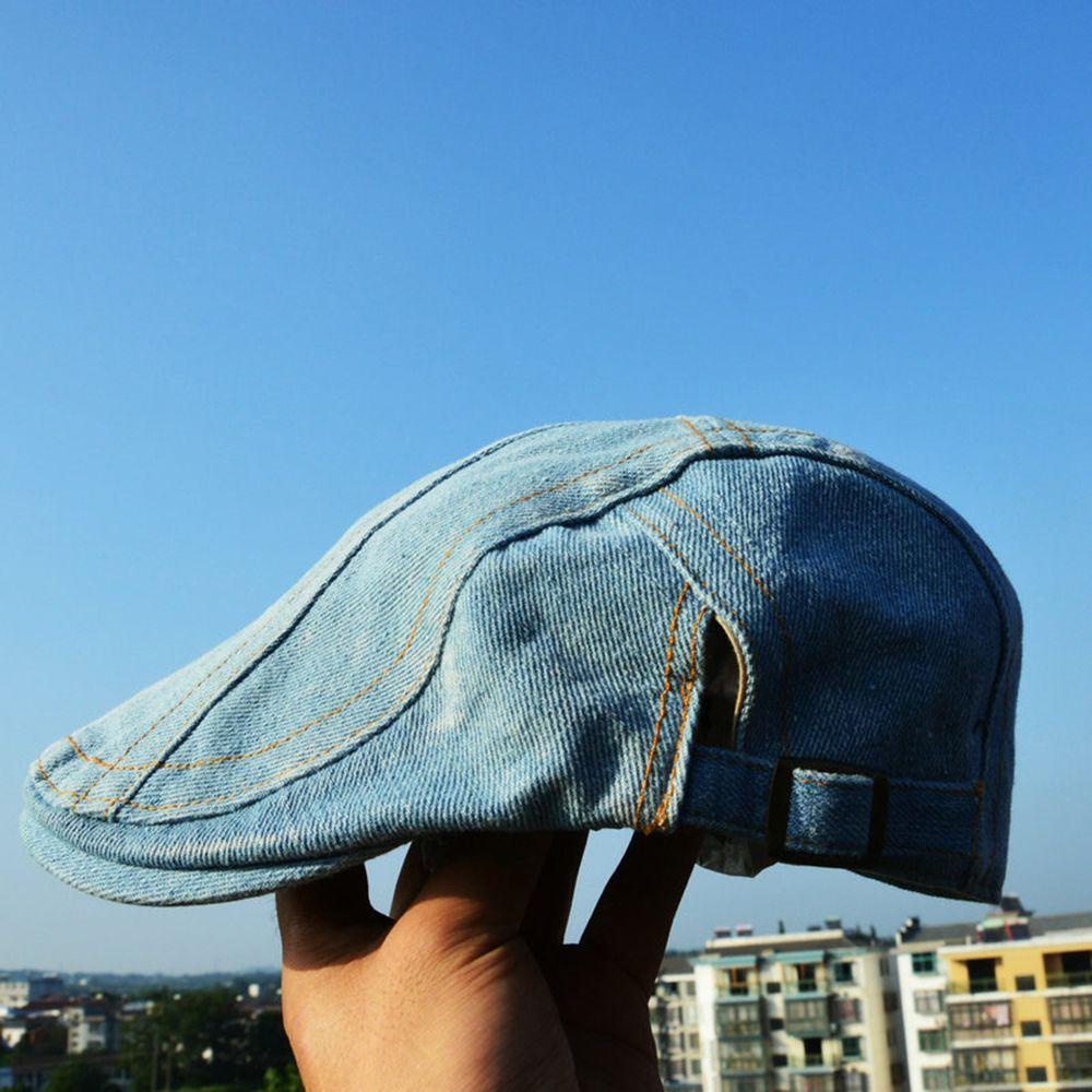 Mũ Beret Vải Denim Màu Trơn Thời Trang Dành Cho Nam