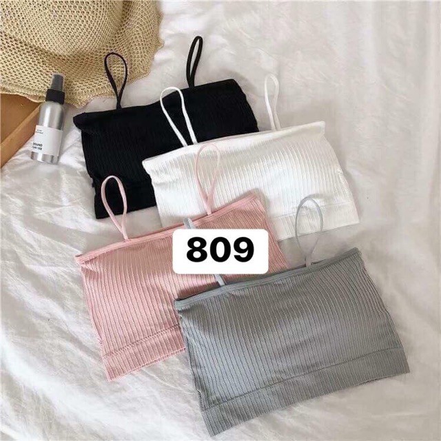 Áo bra nữ cotton tăm quây ngang 2 dây 809 siêu đẹp nữ tính