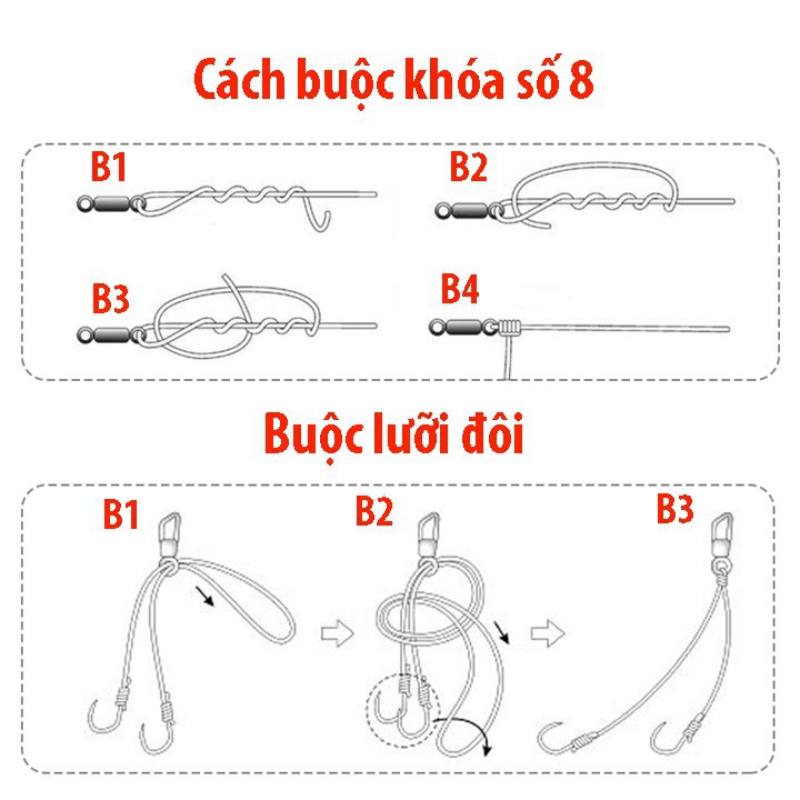 [Chất Lượng] Lưỡi Câu Cá Đôi Buộc Sẵn Chuyên Câu Đài, Cách buộc lưỡi câu cá, Lưỡi câu đài LC-2 ( giá siêu khuyến mại )