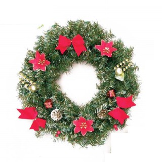 Vòng hoa Noel D25 40CM Vòng Hoa Trang Trí Noel Vòng Nguyệt Quế Giáng Sinh Có Đèn