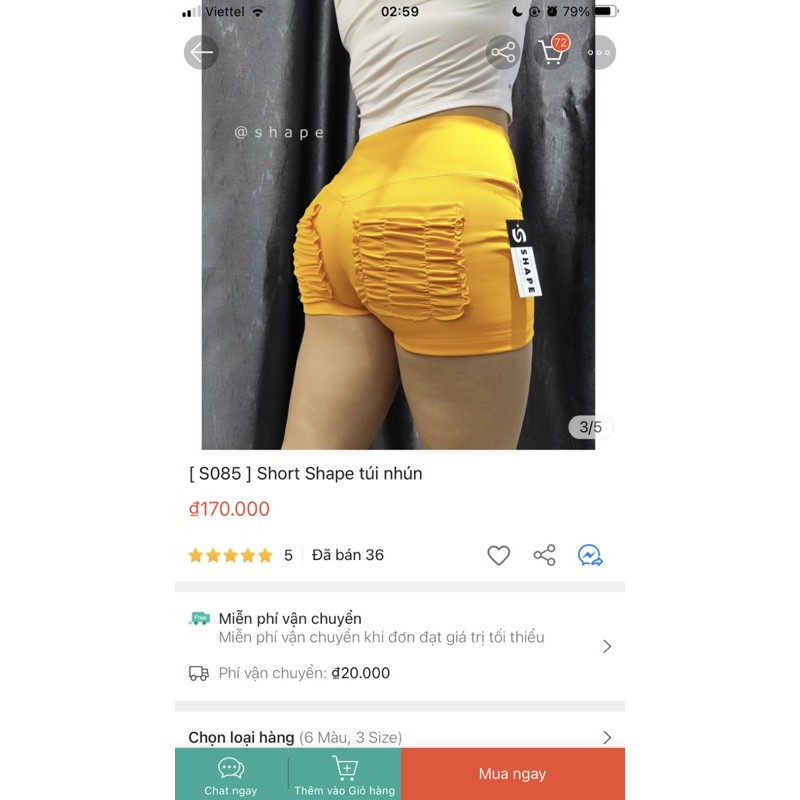 Pass quần tập gym túi nhún sz M newtag