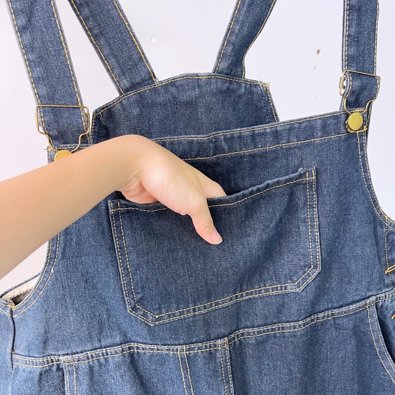 Yếm váy jean bigsize dáng dài