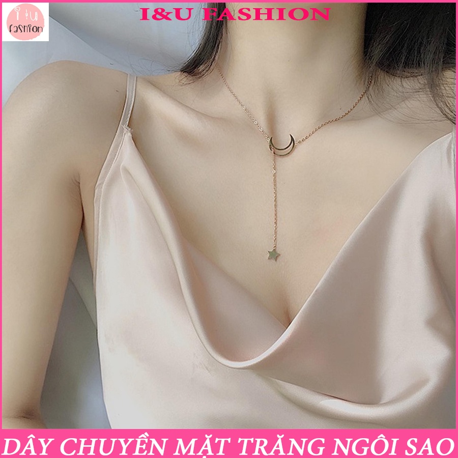 Vòng cổ , Dây chuyển chuỗi dài hình mặt trăng ngôi sao phong cách đơn giản nữ tính cho các bạn nữ VC-14