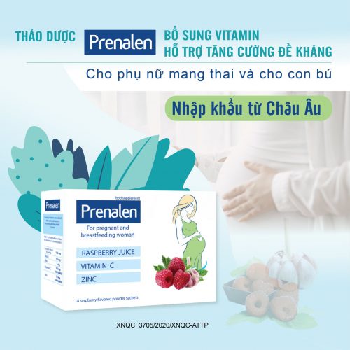 Thảo dược Prenalen. Tăng đề kháng, giải cảm cho phụ nữ có thai, sau sinh. Hộp 14 gói