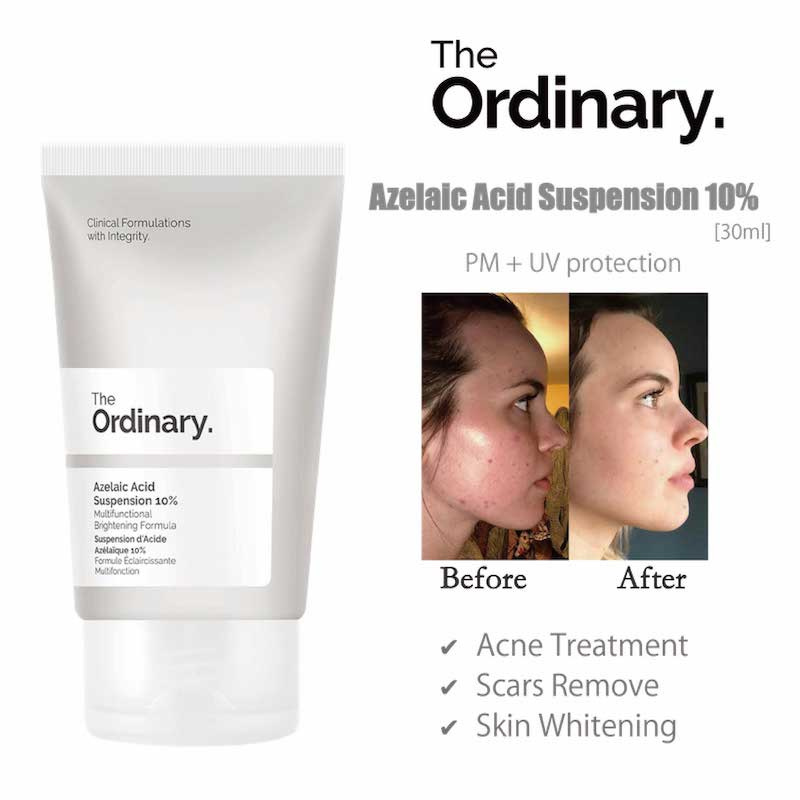 The Ordinary Scar Remover Set Azelaic Acid Suspension 10% + Alpha Arbutin 2% + HA Acne Spot Removing Pores Unclog Clear Face Skin Makeup Oil-control Brightening Formula Anti-inflammatory Acne Facial Essence