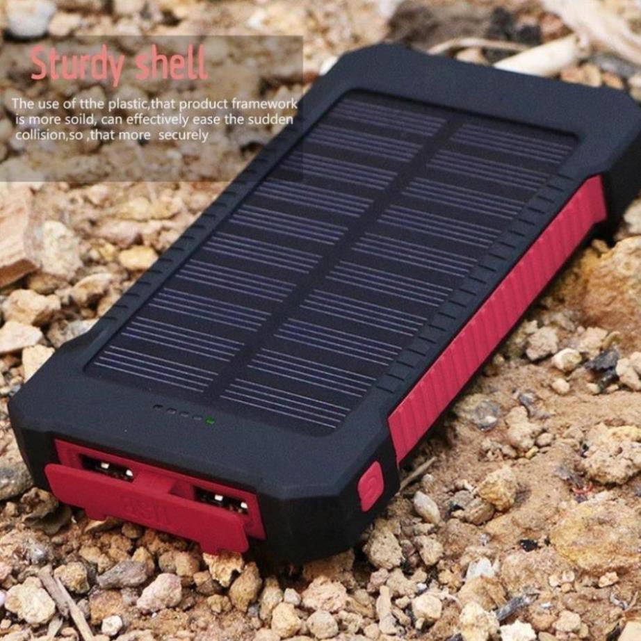 Pin sạc dự phòng 30000mAh năng lượng mặt trời, di động không thấm nước cho điện thoại thông minh sạc dự phòng Power bank