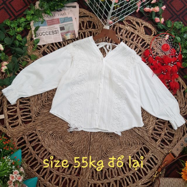 Áo somi phối ren