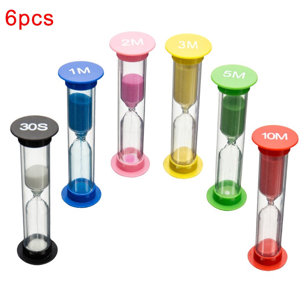 Set 6 đồng hồ cát đếm thời gian gồm 6 màu khác nhau dùng cho lớp học /