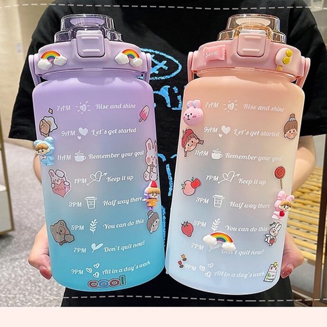 BÌNH NƯỚC 2L,2000ML - 1400 ML CAO CẤP. BÌNH NƯỚC CUTE, CÓ VẠCH CHIA
