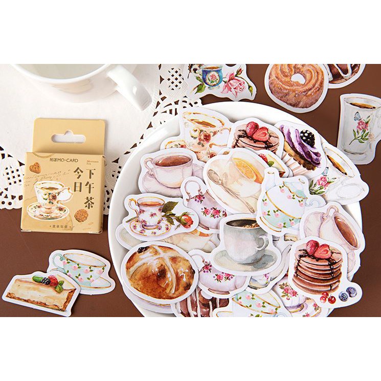 Bộ 46 Sticker Bánh Xem &amp; Ly Trà E75