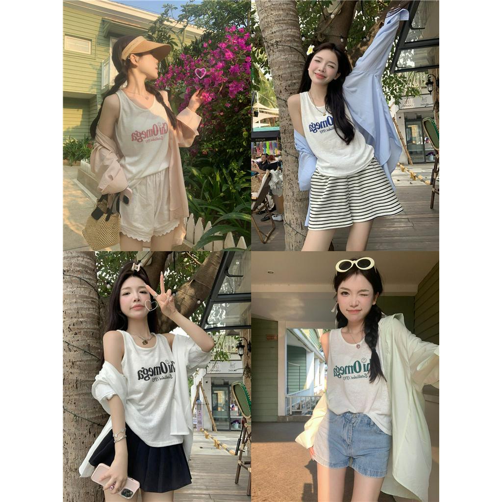 Áo Khoác Cardigan Sát Nách Thoáng Khí In Chữ 63599
